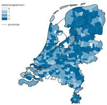 Afbeelding kaart programma's voor gezonde jeugd per gemeente